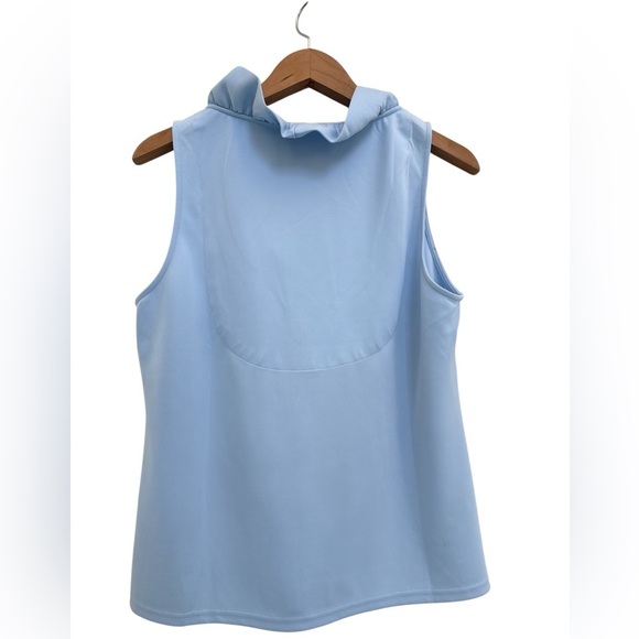 Gretchen Scott Designs Sky Blue Ruffle Neck Tank Top - Picture 4 of 4